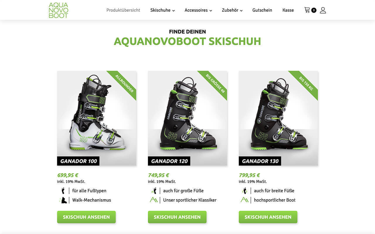 woocommerce onlineshop aquanovoboot shopansicht