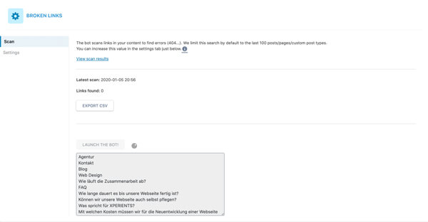 seopress broken link checker