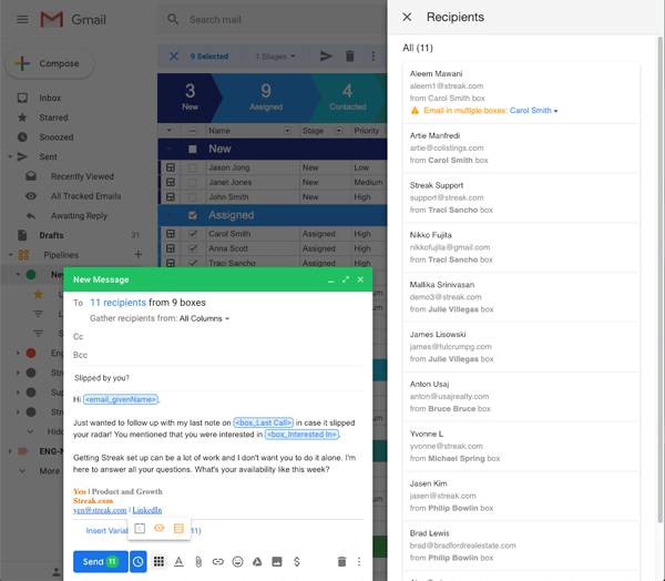 stream crm mail merge