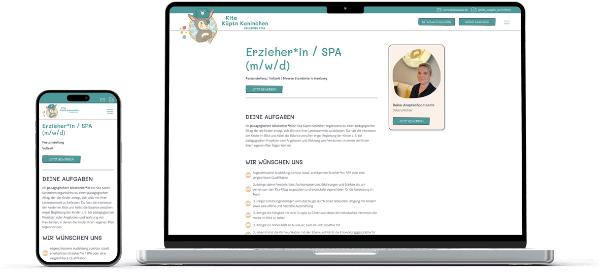 kaeptn kaninchen referenz ansatz job board xperients digitalagentur