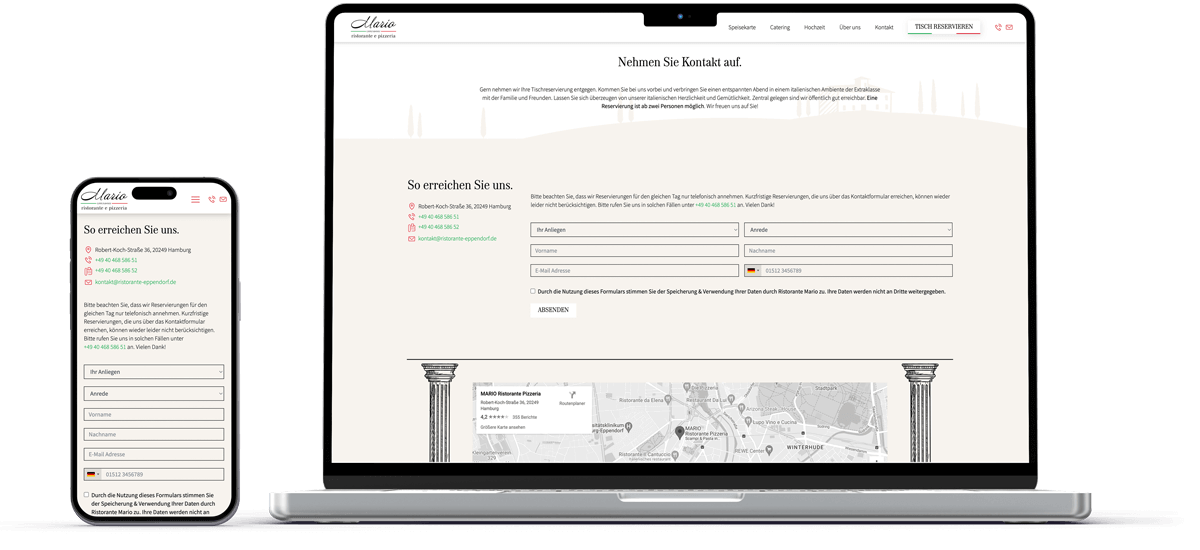 ristorante mario referenz ansatz online tisch reservierung xperients