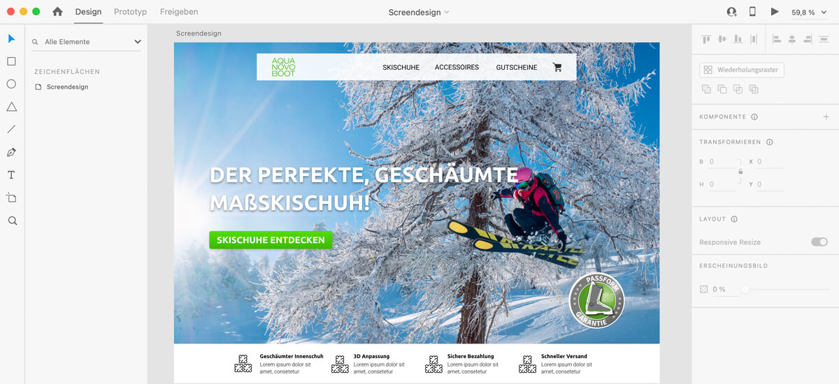 aquanovoboot referenz ansatz design nach mass