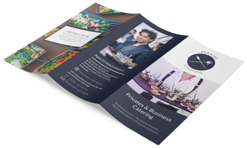 maxim catering referenz flyer aussen