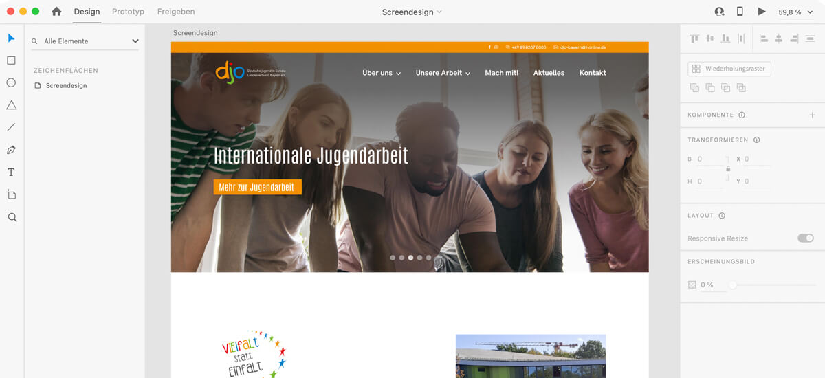 designprogramm mit screendesign von djo