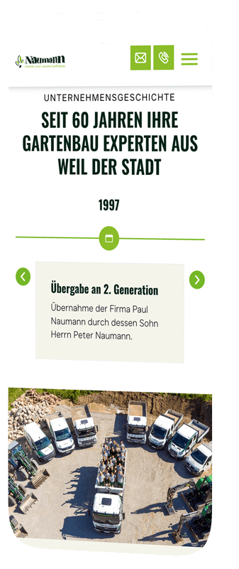 handy mockup zeigt naumann unternehmensgeschichte