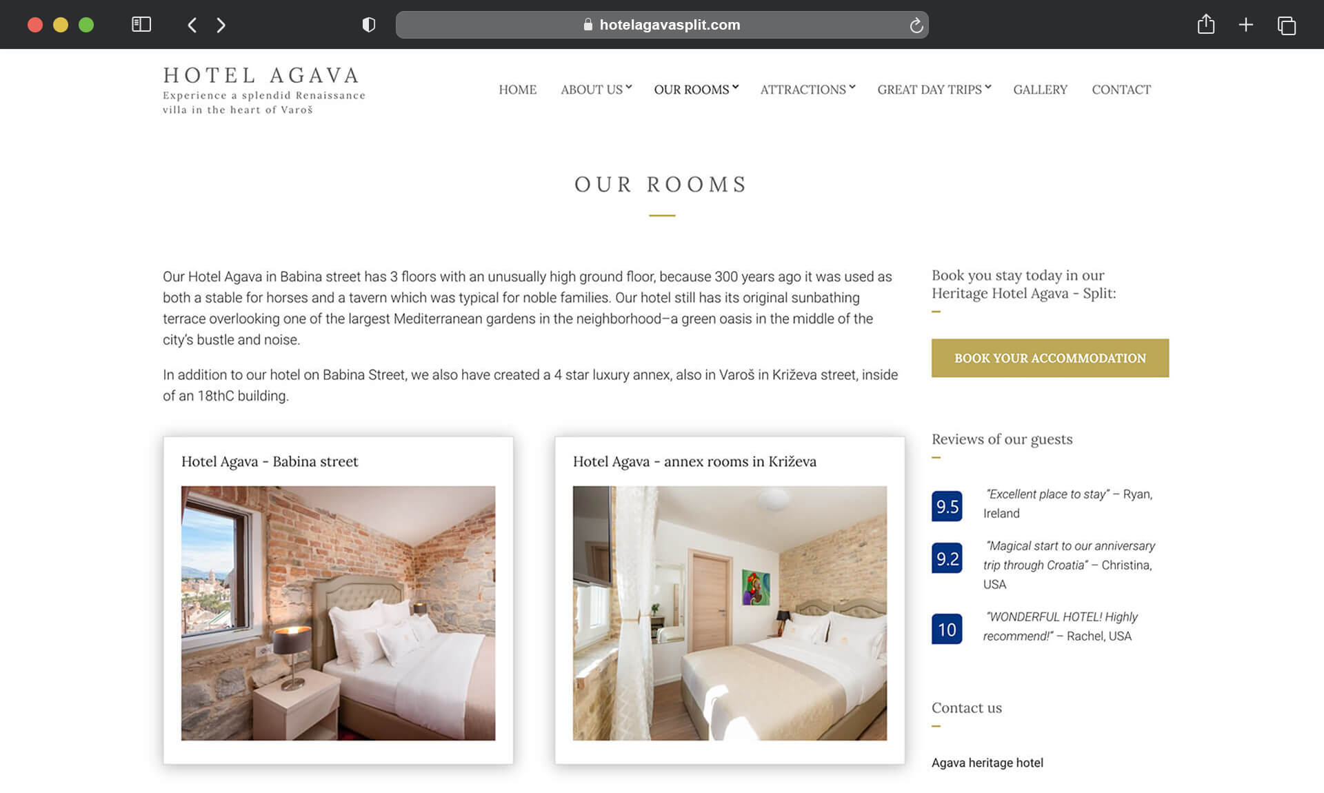 browser mockup hotel agavan ansicht alte raumuebersicht